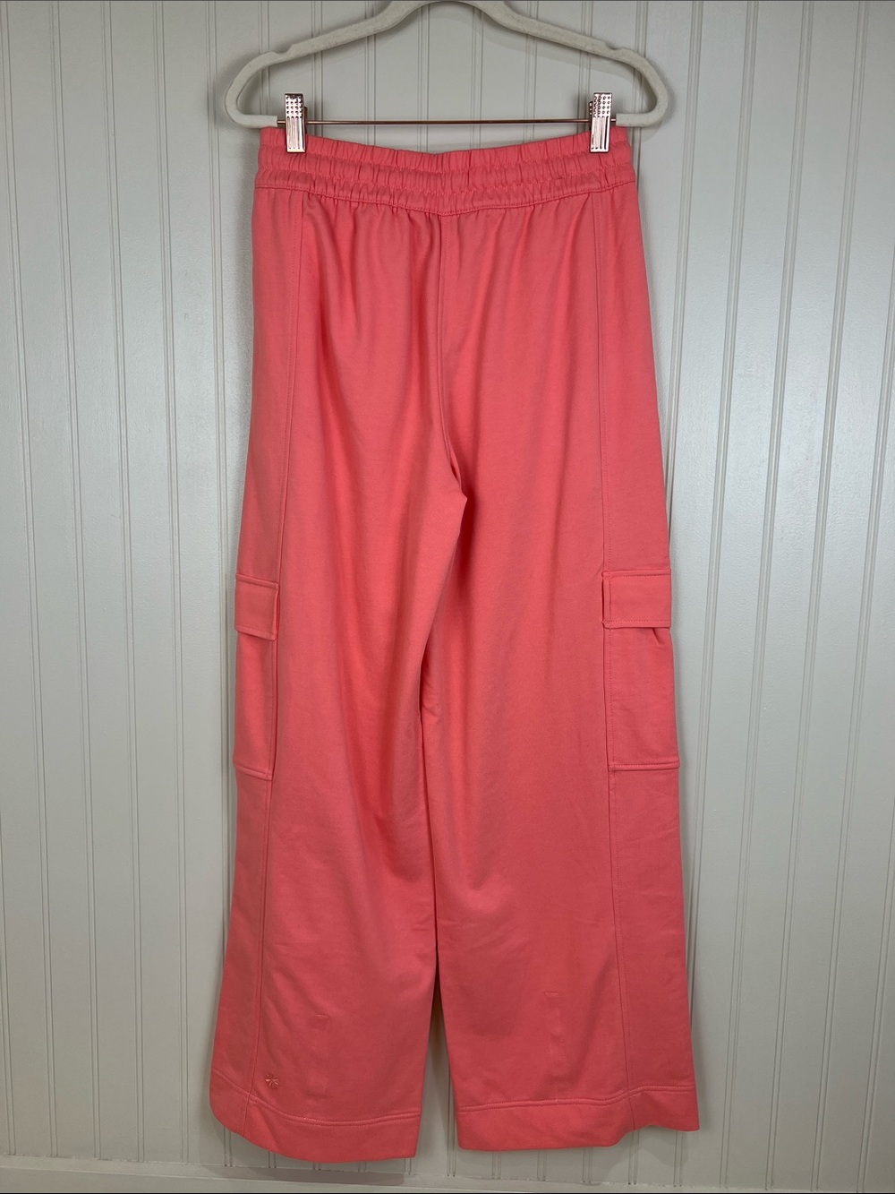 NWOT Athleta Retroterry High Rise Wide Leg Cargo Pant in Hibiscus Coral Size XS - Picture 5 of 12